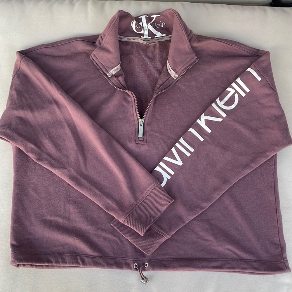Calvin Klein crop Zip Up Sweater